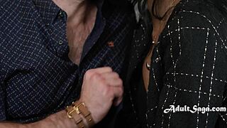 handsome white guy cozies up intimately with his stunning ebony date