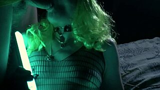 catwoman housewife in latex fishnets bends for big cock pov