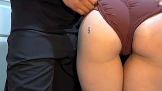 stepsis bathroom after gym i free use her perfect ass body cum covered