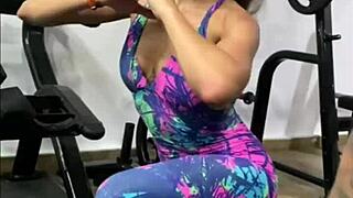 while training i fuck her hard doggystyle and cum in her mouth