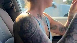 GIRL STRUGGLES WITH SPORTS BRA IN GYM LOT!