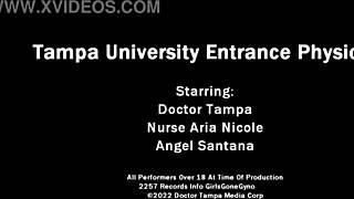 dr tampa gives angel santana full university physical with pussy spread