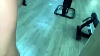 while training i fuck her hard doggystyle and cum in her mouth