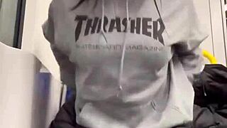 edging myself publicly... thrill of slut getting caught
