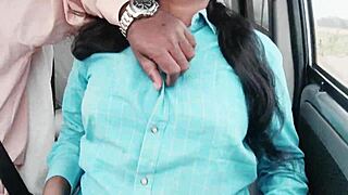 college coed moans dirty telugu in steamy car sex ride