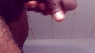 i'm in the shower stroking my big black tits skeet everywhere