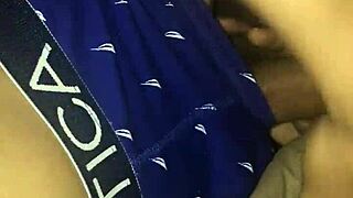 Wow! Look At That Big Dick Morning Wood. Girlfriend Strokes It!