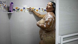 chubby latina with big tits showers