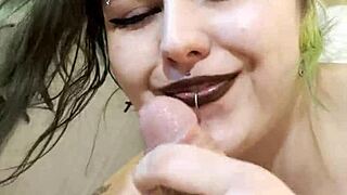 very hot goth nikki greaves deepthroats huge monster cock pov blowjob suckin emo elegance