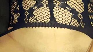 Husband watches passionate milf wife take anal control