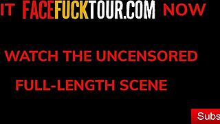 gringo face fucks cute latina teen's throat close up!