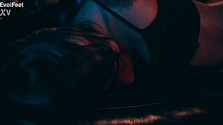 Tickling mistress binds brunette slave's feet for total domination torment