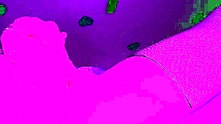Milf cums hard on pink dildo in stockings