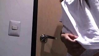 carina fingers her pussy solo in the comfort room