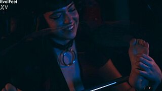 Tickling mistress binds brunette slave's feet for total domination torment