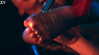 Tickling mistress binds brunette slave's feet for total domination torment