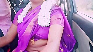 that indian housewife in saree flirts dirty with the car driver in hot telugu romance