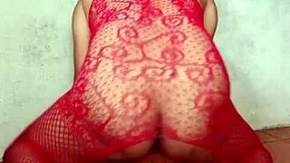 hot asian shemale bounces huge dildo cowgirl while stroking her cock hard