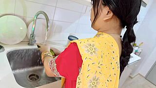 Horny Indian Big Ass Wife Fucks While Cooking Kitchen