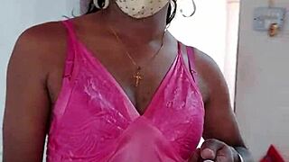 indian cd lara dsouza's pink satin nighty makes me throb