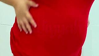 pregnant egyptian mystique milf rubs her horny belly feeling super sexy solo