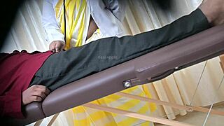 lucky patient gets hot handjob from sexy doctor in hospital