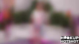 Tiny Evie Christian Begs Bryan Gozzling for Deeper Choking Deepthroat and Rough Gagging Cumshot