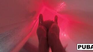 Skinny Brunette Kendra Cole Masturbates In Steamy Shower