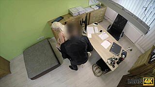 Getting naked on hidden cam in lingerie shop for Loan4k deal