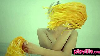petite blonde milf cheerleader strips to show big ass