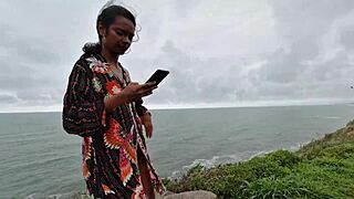 Lukas fucks skinny beach wife's tight pussy doggystyle creampie in public adventure 😈🌊