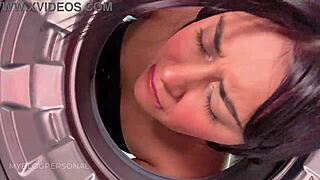 stepsis stuck in washer gets roughly fucked doggystyle by bro