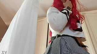 oops upskirt pulls mini skirt reveals wet milf pussy thong cameltoe!