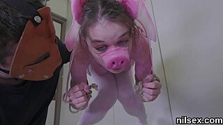 Nasty Brunette Dragged to Asshole Asylum for Brutal Deepthroat Assfucking Therapy