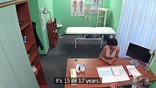 Tanned nurse babe, why hide fucking doctor in hospital spy cam?