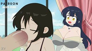 she enters dick sucking contest slurping monster cocks competitively