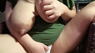 naughty indian babe touches huge hairy pussy big natural tits closeup