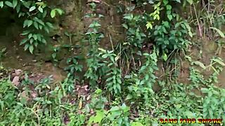 sex addicted wife craves fucking anywhere on village stream path hardcore