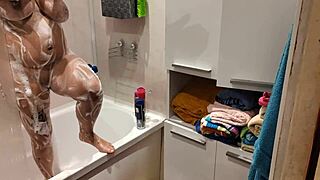 Caught Stepsister's Wet Tits And Pussy In Shower