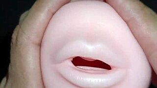 kissy blowjob close up then desk fuck creampie filling her pussy with hot cum