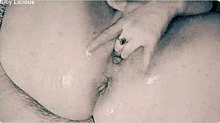 juicy rubii's back at it rubbing her shaved pussy solo again damn she's wet