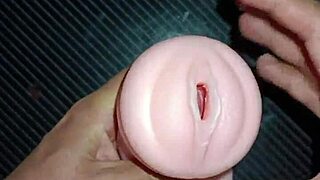 kissy blowjob close up then desk fuck creampie filling her pussy with hot cum