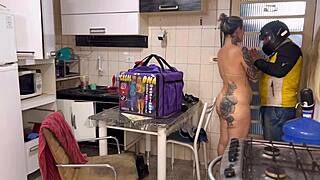 i got naked for the delivery guy and called him inside he couldn't resist fucking my huge ass perfect tits deepthroat
