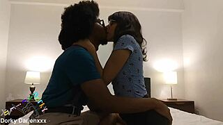 cute latina bent over hairy pussy pounded by big black cock