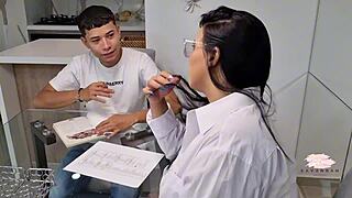 Sensual young literature teacher Savannah Watson teaches private pussy licking lessons intimately