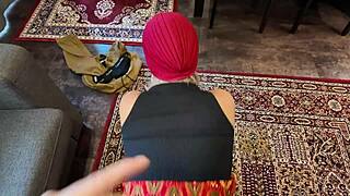 my sexy arab stepmom's white ass bounces wild as i fuck her doggystyle cowgirl