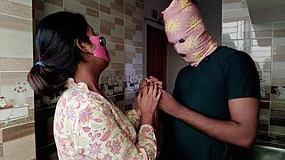 Desi bhabhi tempts devar in steamy kitchen play