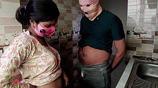 Desi bhabhi tempts devar in steamy kitchen play
