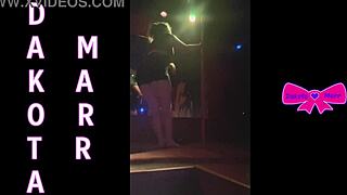 Pole dancing nebraska stripper dakota marr teases hairy pussy on stage?