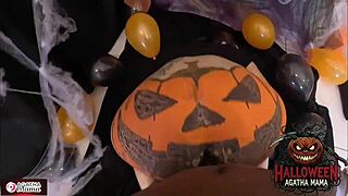 Agatha mama's Halloween BBC jack o'lantern fuck!